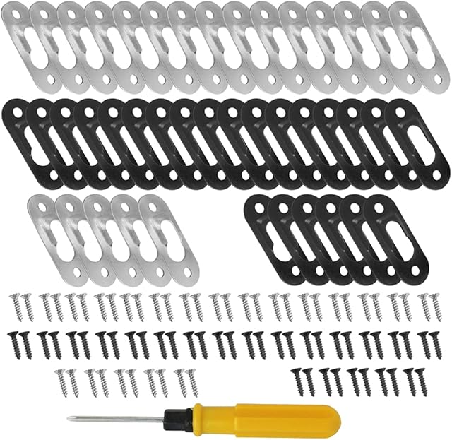 Single Keyhole Hangers,Sonku 40 Pcs Metal Hanging Fasteners for Picture Frame Mirror