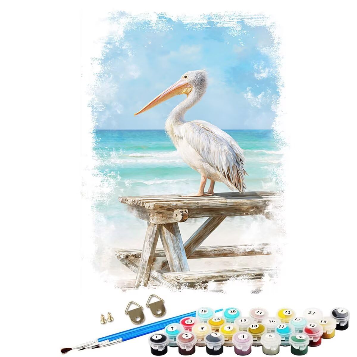 Dipingere con i Numeri Bambini Animale Astratto Kit fai da Te 36 Acrilici e 3 Pennelli per Principianti Dipingere con i Numeri, Hobby Creativi Adulti, Decora la casa Signora Regalo 60 x 80 cm SYLWK640