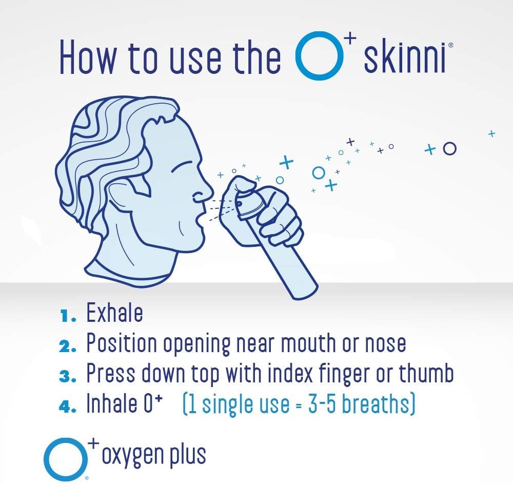 Oxygen Plus – O+ Skinni 24 Pack | Portable Oxygen Can | Filled with 99.5% Pure O2 | Natural Wellness Supplement to Boost Energy & Recovery | 12+ Uses Per 3.42 Liter Canister