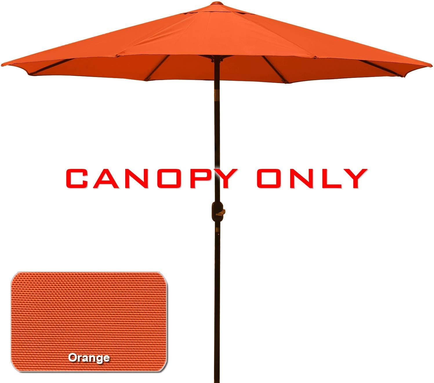 ABCCANOPY Bundle: 1 Sets of 9ft Outdoor Umbrella Replacement Top Patio Umbrella Orange and 1 Sets of 9FT Outdoor Garden Table Umbrella Patio Umbrella Market Umbrella with Push Button Tilt Turquoise