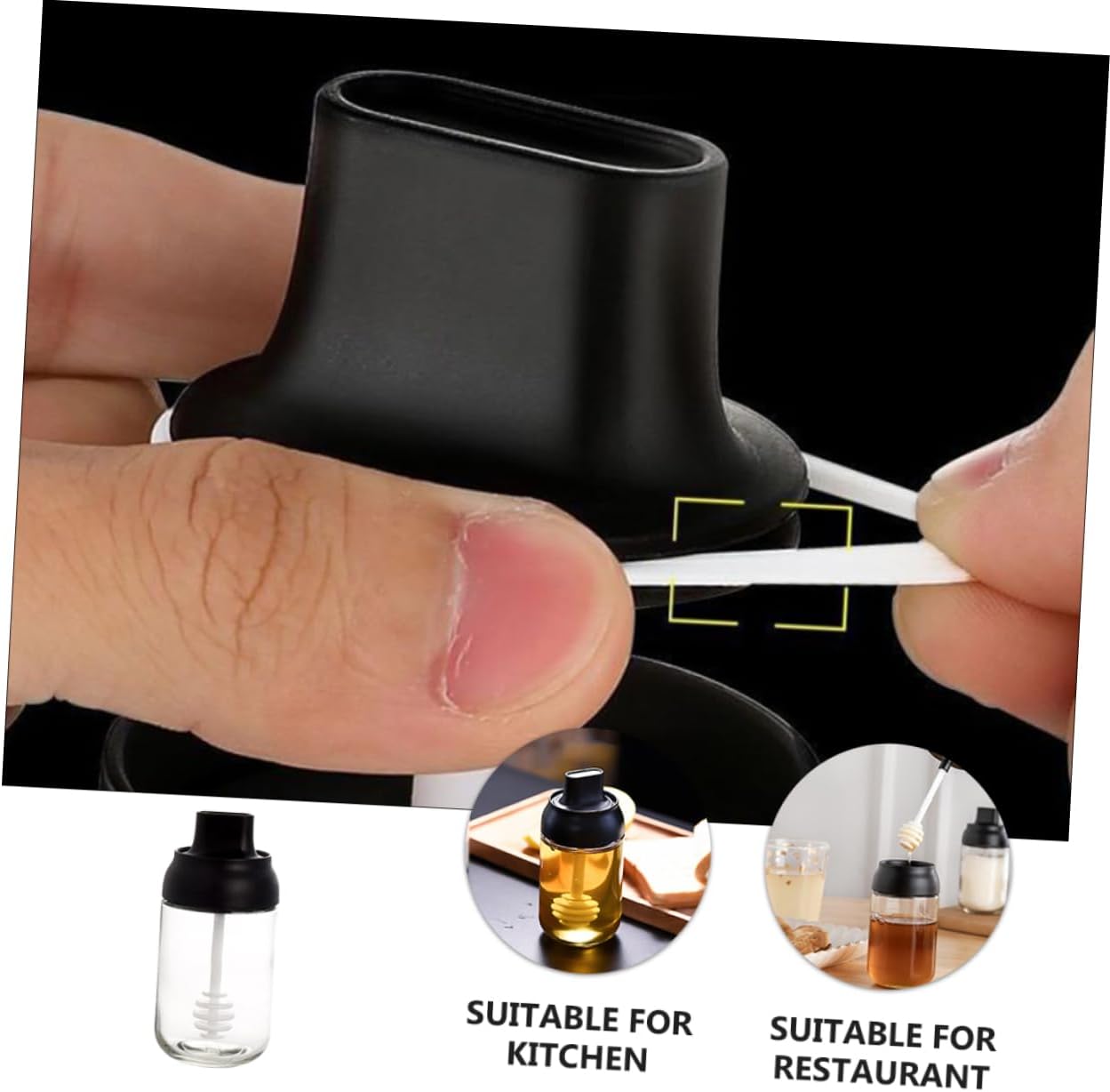 4pcs Multi-function Airtight Condiment Jars Salt Storage Containers Honey Sugar Jar