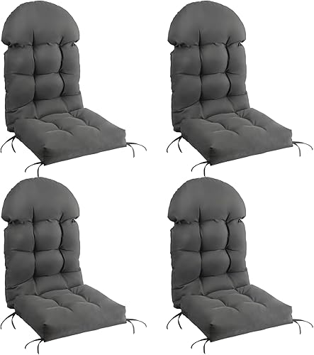Miniatura 1 de FUNBERRY Juego de 4 cojines para sillas de patio, cojines gruesos y cómodos para mecedores, antideslizantes, protección contra la decoloración,