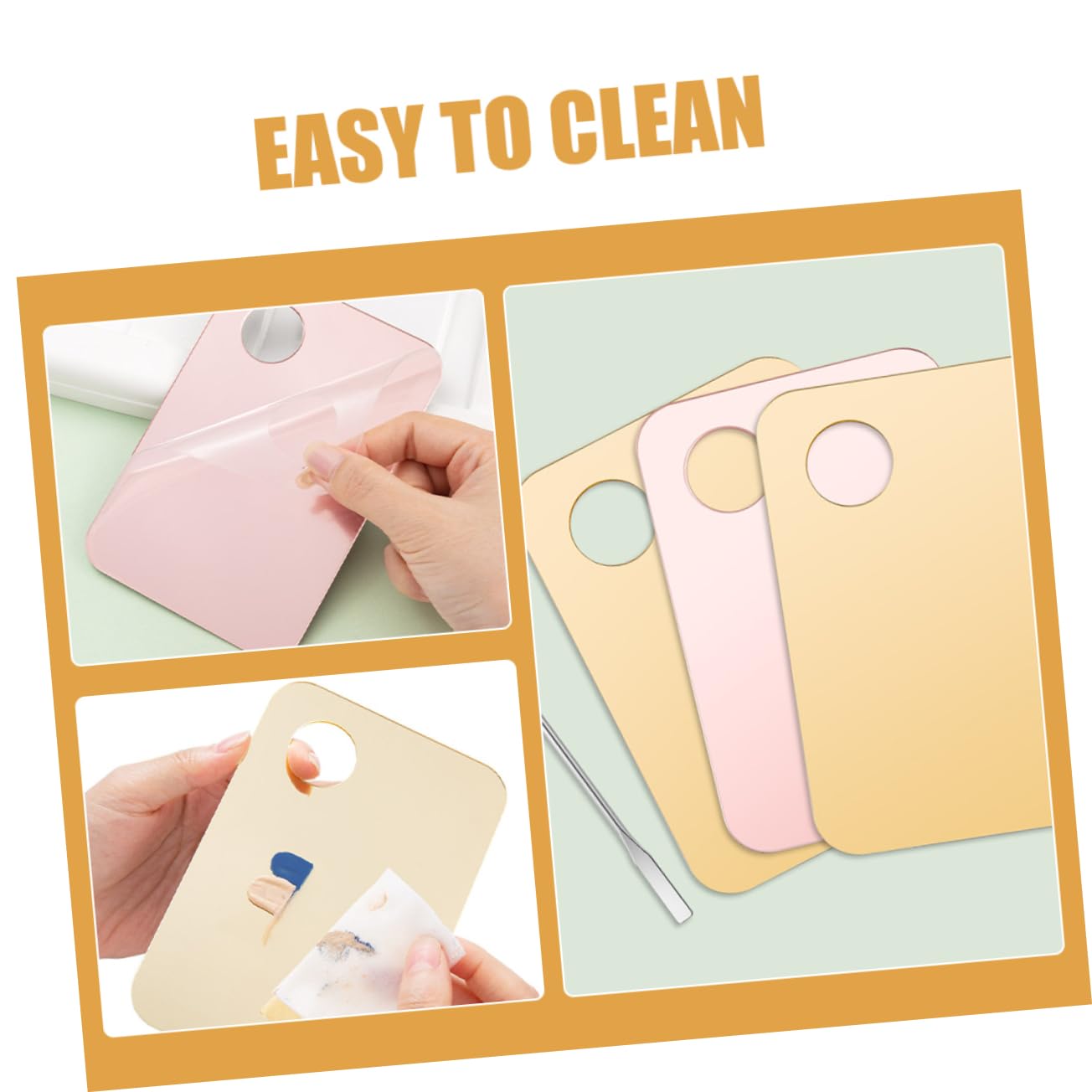 Beaupretty Makeup Mixing Palette Set 3 Sets of 6-Piece Cosmetic Blending Trays with Spatulas for Foundation and Eyeshadow Application for Makeup Artists and Beauty Enthusiasts