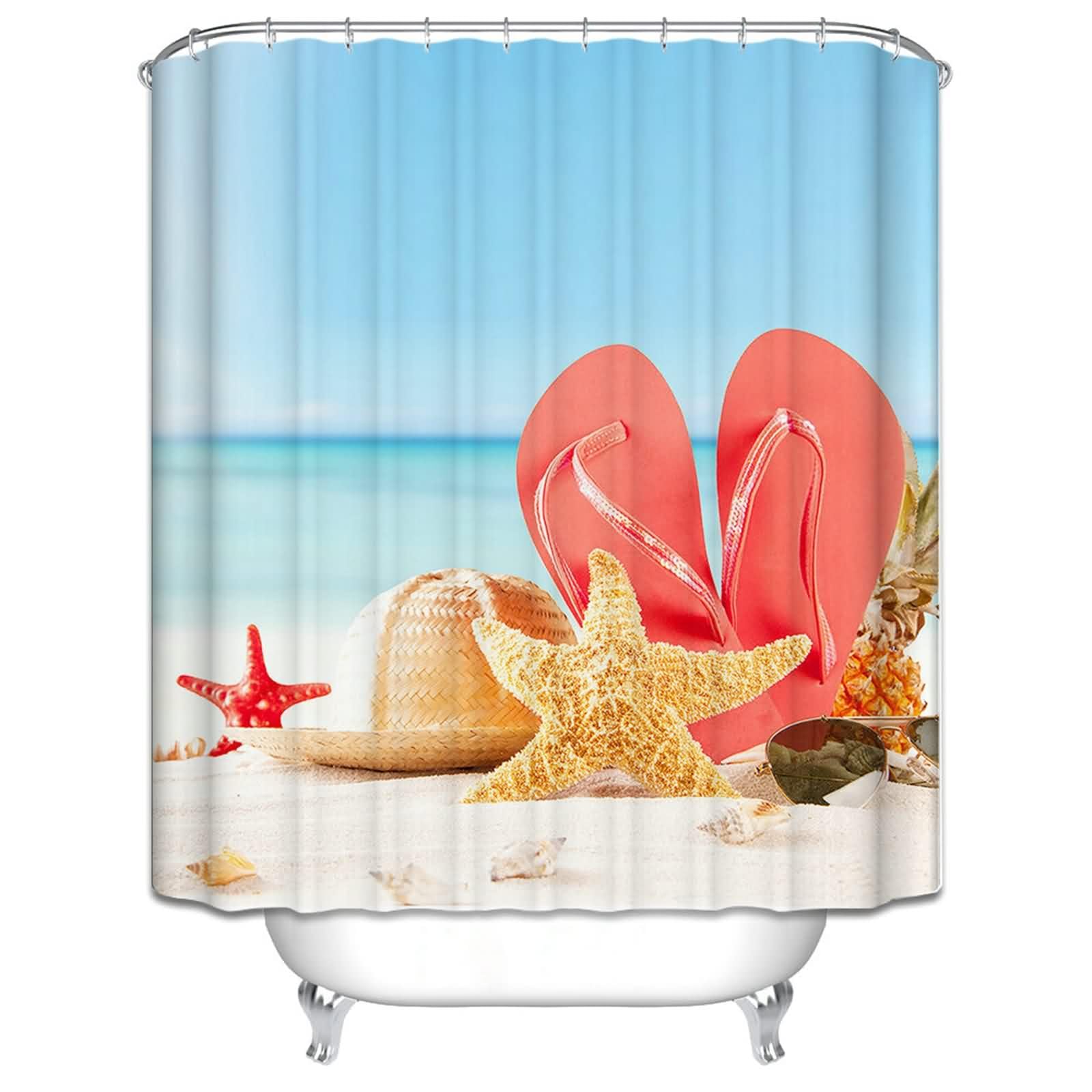 Rideau douche Japon deperlant 200x180cm polyester écologique