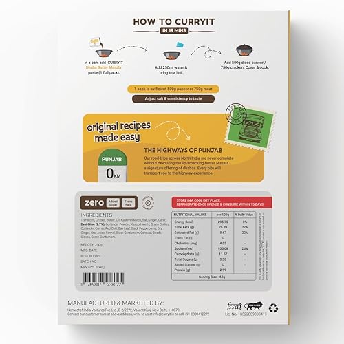 Miniatura 2 de CURRYiT Instant Dhaba Style Pasta de pollo al curry con mantequilla (paquete de 1)