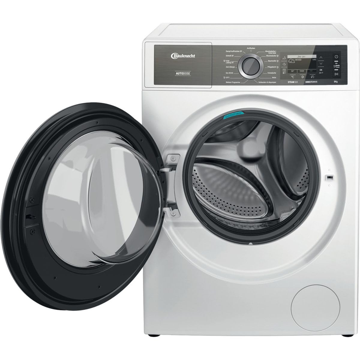Bauknecht - B8X 89ADE SILENCE DE Frontlader-Waschmaschine - 8 kg Kapazität - GentlePower, AutoDose, Extra Leise - Energieklasse A - 84,5 x 60,7 x 59,9 cm - Weiss