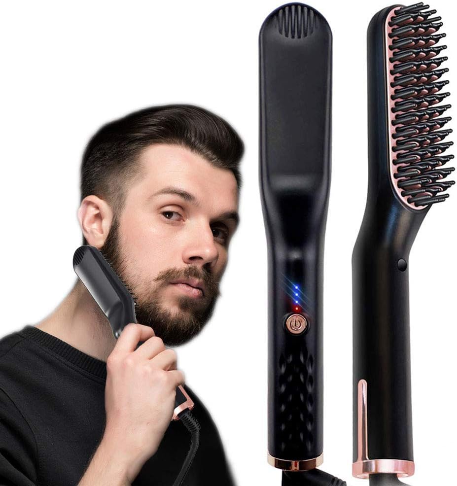 Hair Straightener with Infrared to Protect Hair, Titanium Flat Iron for Hair with Digital Controls, 2 in 1 Hair Straightener and Curling Iron for All Hair Types (Black)