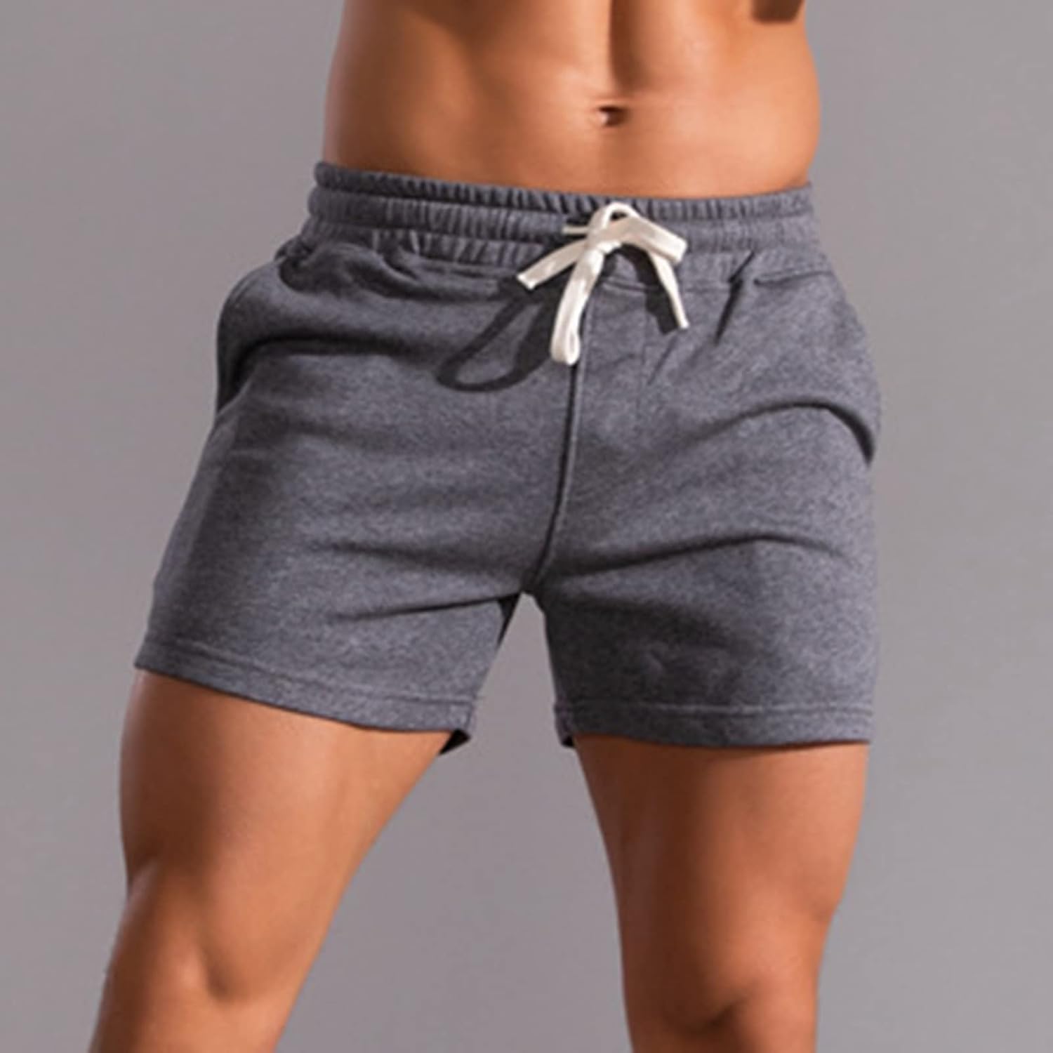 Men's Athletic Sweat Shorts 5 Inch Elastic Waist Casual Pajama Short with Pocket Gym Workout Short Shorts for Men