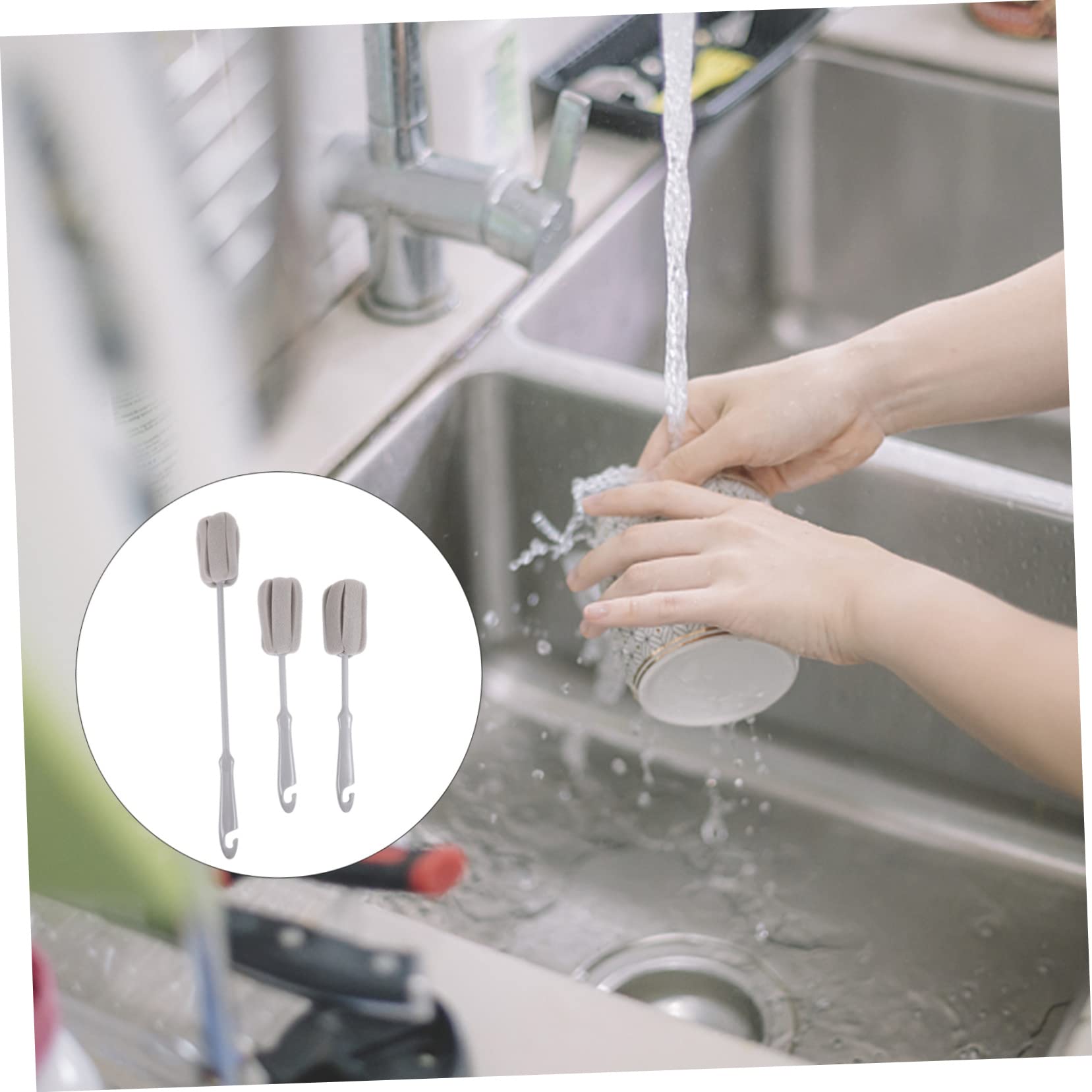 VALICLUD 3 Series Limpieza De Esponja para Biberones Vidrio para Limpiar Tetinas Y Utensilios De Cocina 3 Piezas*3
