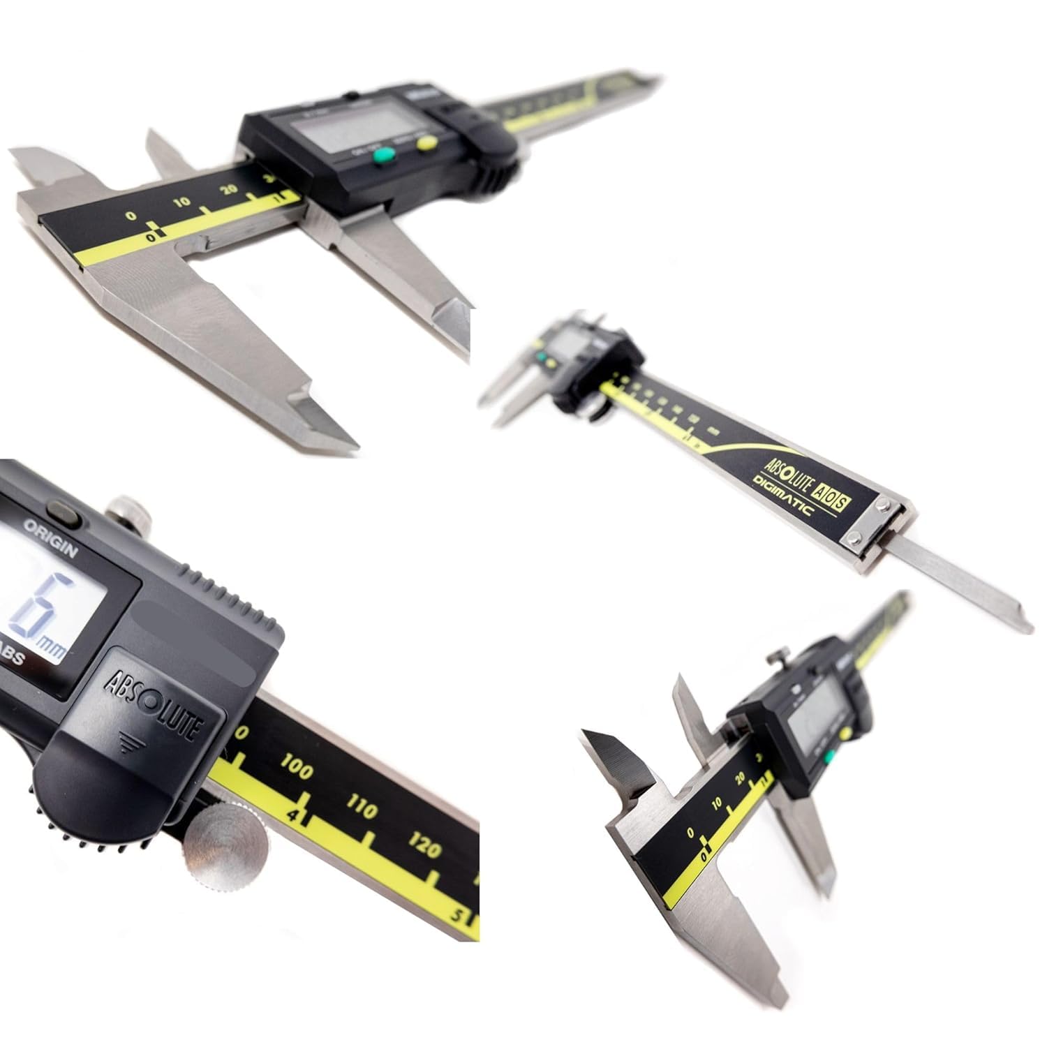 Mituttoyo 500-196-30 Caliper 6” (150 mm) - High Precision Absolute AOS Encoder with .0005”/0.01 mm Resolution - Durable Stainless Steel Caliper Measurement Tool