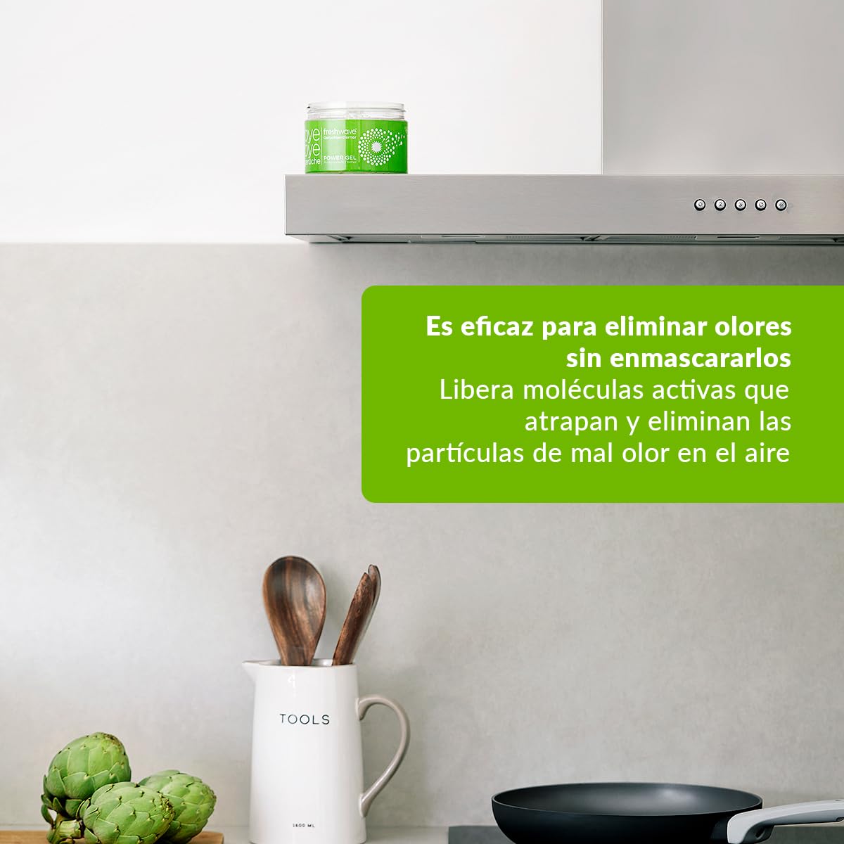 Gel Neutralizador de Olores natural. Absorbe Olor ideal para su Hogar - 400 g - Ingredientes Naturales como Lima, anís, pino y cedro - Freshwave Bye Bye Olores