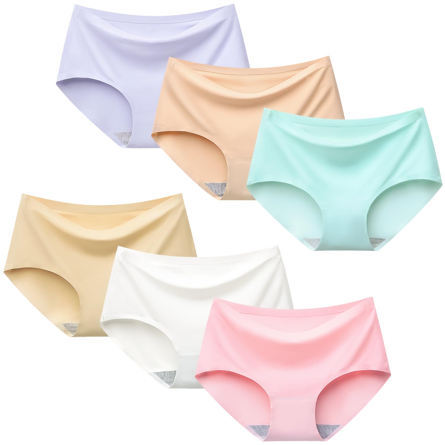 Charmi Teen Girls Seamless Underwear No Show Panties Full Coverage Pack of 6