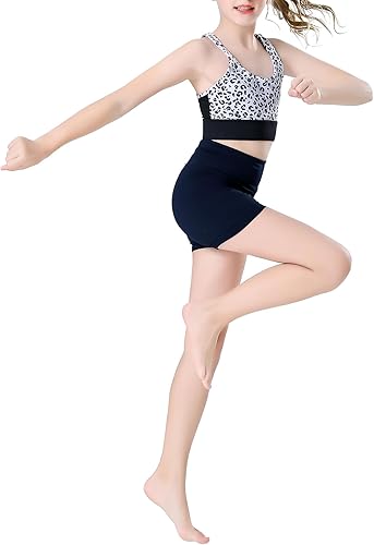 Miniatura 2 de Pantalones cortos de gimnasia para niñas, pantalones cortos de elastano atléticos para ballet, tenis, voleibol, saludos
