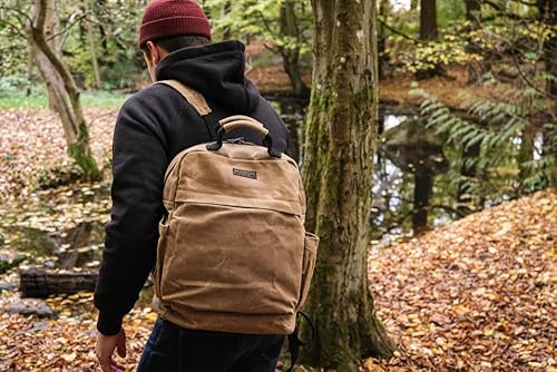 Miniatura 2 de Readywares Mochila de lona encerada – Mochila duradera con funda para laptop – Bolsa de viaje resistente al agua para el trabajo, viaje, escuela o