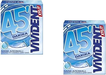 Vivident 45 Minutes Peppermint Flavored Sugar-Free-Sweetener Stripe Gum 33g (2PCS)