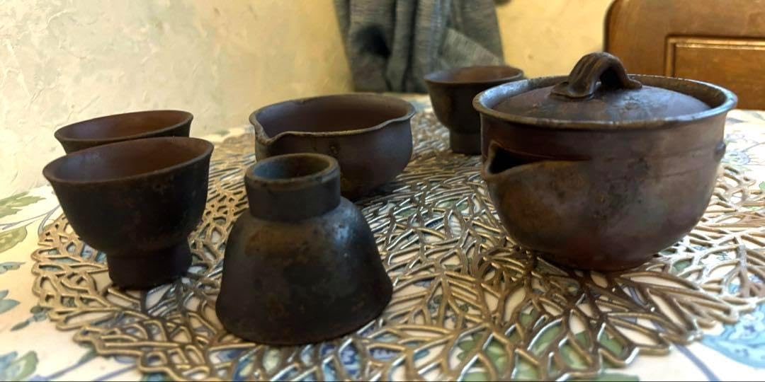 備前焼 松笠靖彦作 宝瓶 急須 陶芸 茶器 備前焼 松笠靖彦 備前 窯変 宝