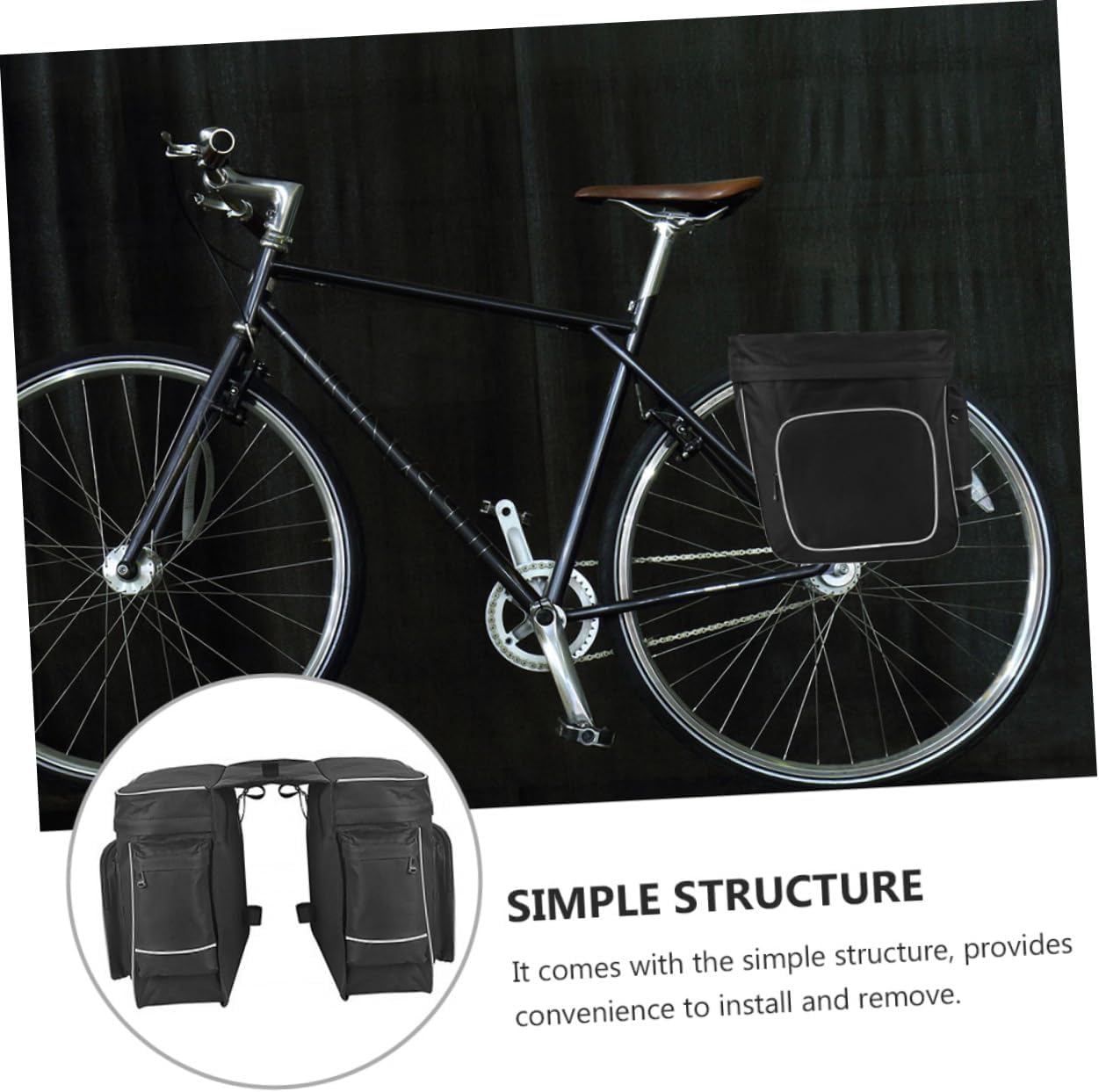 Totority Large Capacity Cycling Panniers Bike Cargo Bag Top Tube and Seat Bag Grey