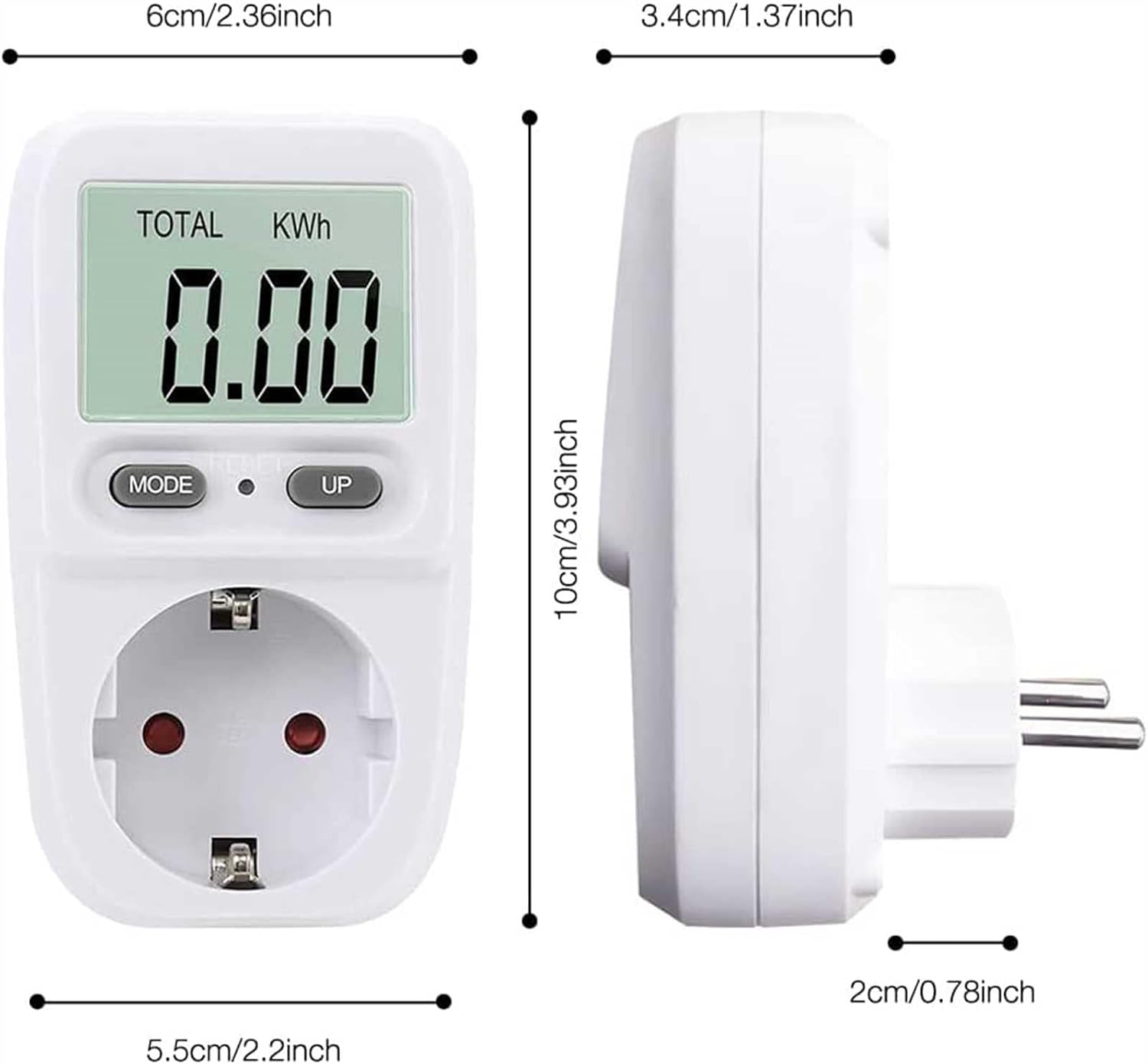 Fvxfdcbb Energy Cost Meter, Power Meter, Electricity Meter for Sockets, Digital Energy Cost Meter, Standby Consumption Measurement, Large LCD Screen : Tools & Home Improvement