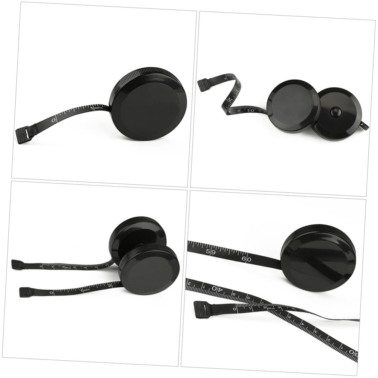 Tape Measure 1.5m Retractable Measuring Tape with Black Plastic Case Mini Flexible Ruler for Sewing Tailoring and Crafting Tools
