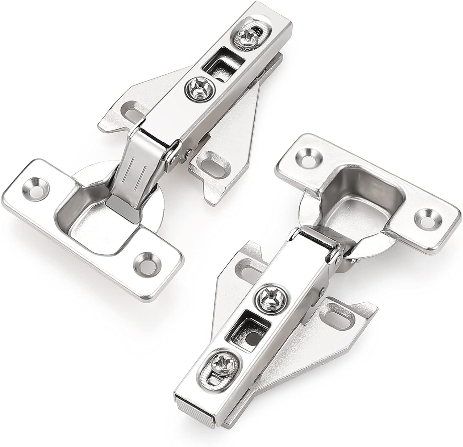 Probrico Soft Opening Kitchen Cabinet Hinges 20 Pairs (40 Pieces), Brushed Satin Nickel Face Frame Mounting Concealed Hinges for Kitchen Cupboard Hardware, with Mounting Screws