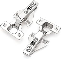 Vista 1 de Probrico Bisagras de gabinete de cocina de apertura suave, 10 pares (paquete de 20), bisagras ocultas de montaje en marco frontal de níquel satinado