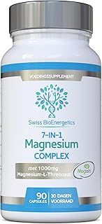 Magnesium L-Threonate Complex 7-in-1 with 1000mg of Magtein Plus Magnesium as Bisglycinate, Taurate, Citrate, Gluconate, Malate & Lactate - Supports Sleep - Vegan, UK Made and No Artificial Nasties