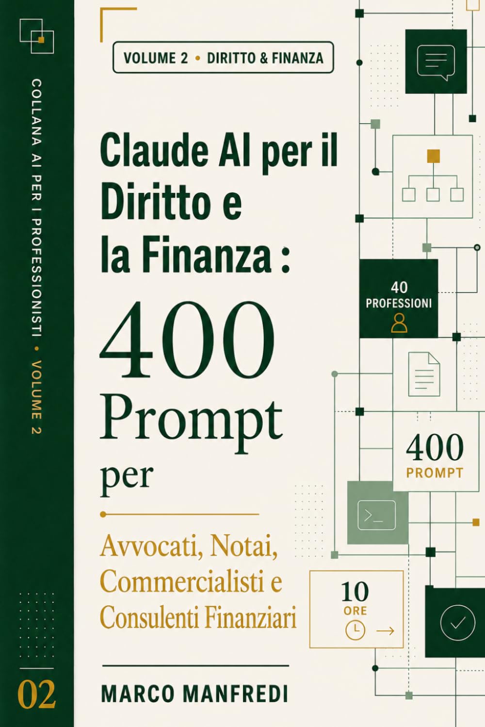 Claude AI per il Diritto e la Finanza: 400 prompt operativi per 40 professioni: avvocati, notai, commercialisti, consulenti finanziari, giuristi, fiscalisti. 10-16 ore guadagnate a settimana.