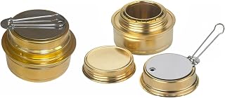 Spiritusbrenner 2er Set Alkoholbrenner Campingkocher Metall Sturmkocher | BURI Spiritusbrenner auslaufsicher mit Gummidichtung für Bushcraft, Outdoor, Sturmkocher und Campingküche unterwegs