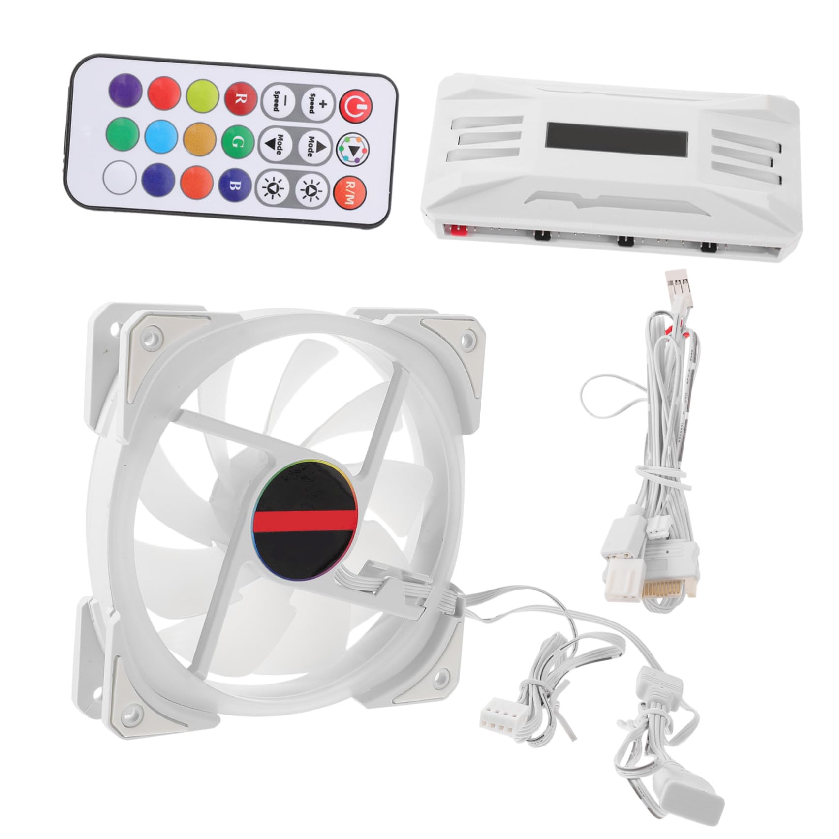 Ventilador de Carcasa Rgb de 12cm, Doble Anillo, Silencioso