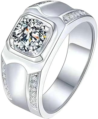 Engagement Ring Gold, 0.5ct Moissanite Chunky Thick Wide 18K Rose Gold Ring for Wedding, | Size 4-11