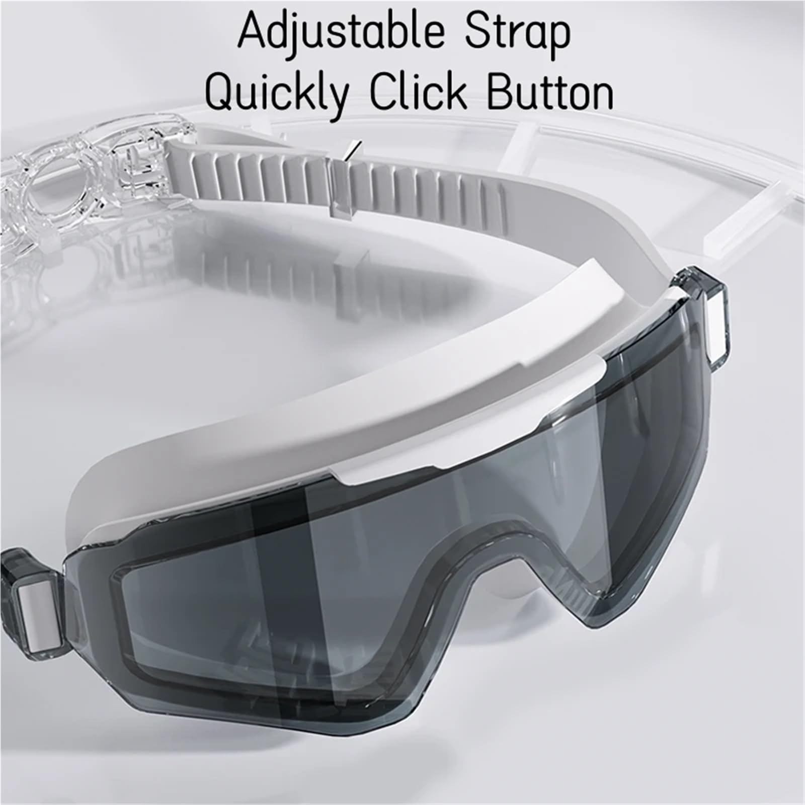JUANYAO Schwimmbrille Stilvolle Schwimmbrille mit großem Rahmen, wasserdicht, HD-Vision, Schwimmbrille for Erwachsene for Männer und Frauen Für Schwimmen(Black Lens)