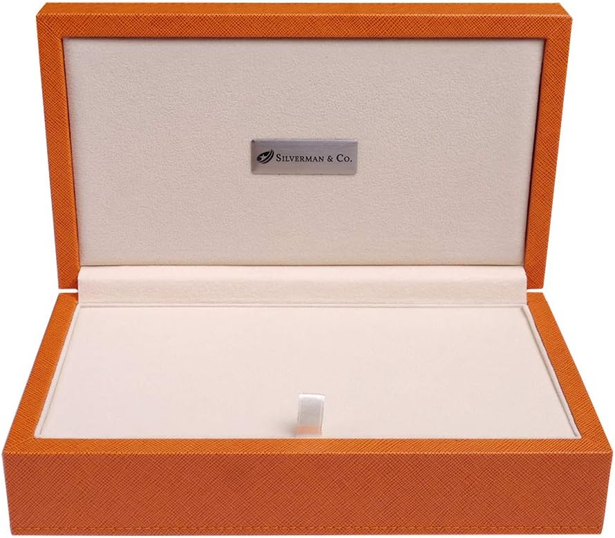 Silverman & Co. Double 6 Large White Domino Set - Orange Case