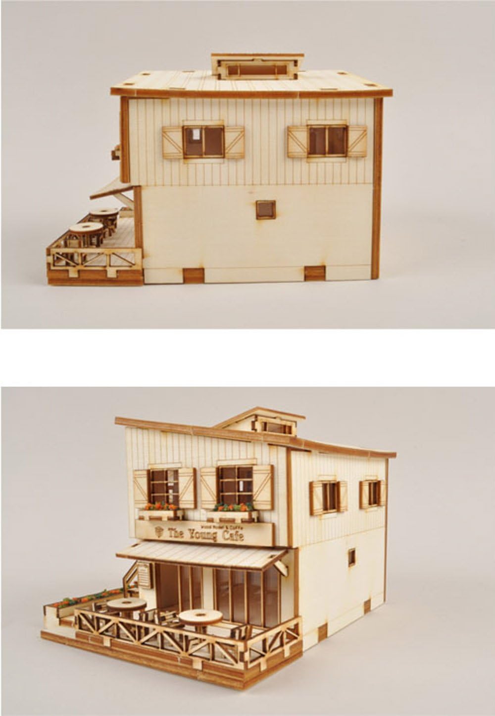 Desktop Wooden Model Kit Cafe in House by Young Modeler
