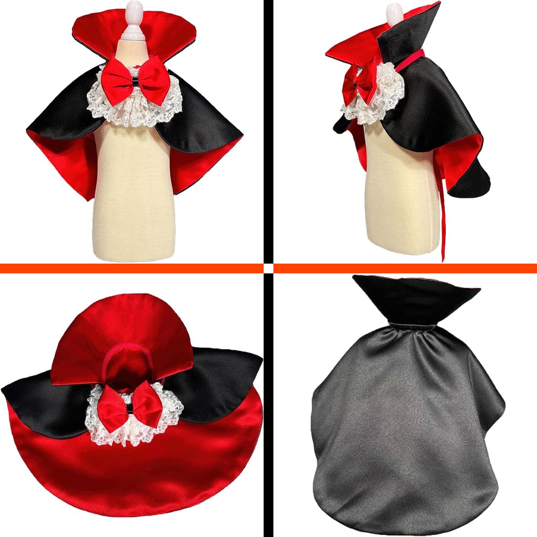 Halloween Hundekostüm Katze Hund Umhang Kostüm,Haustier Vampir Umhang Halloween Kostüme, Lustiges Hund Cosplay Kleid Zauberer Outfit, Hund Kaminsims Bekleidung Für Halloween Party Katzen Halloween Kostüm