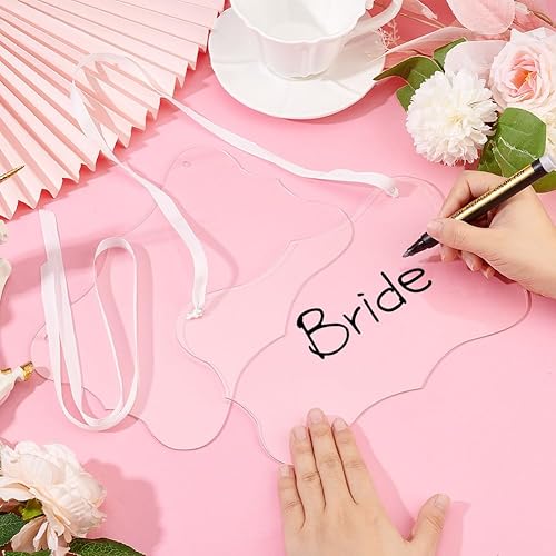 Miniatura 3 de AHANDMAKER 2 carteles colgantes de acrílico transparente, 8.86 x 5.79 pulgadas, etiquetas personalizadas para tarjetas personalizadas para sillas de