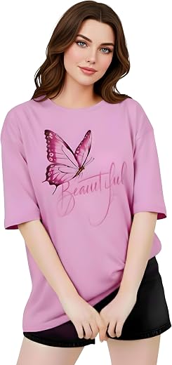 PUBCLUB 100% Pure Cotton Oversized T-Shirts for Women | Drop Shoulder Baggy/Loose Fit t Shirt | Ultra-Soft, Breathable, Le...