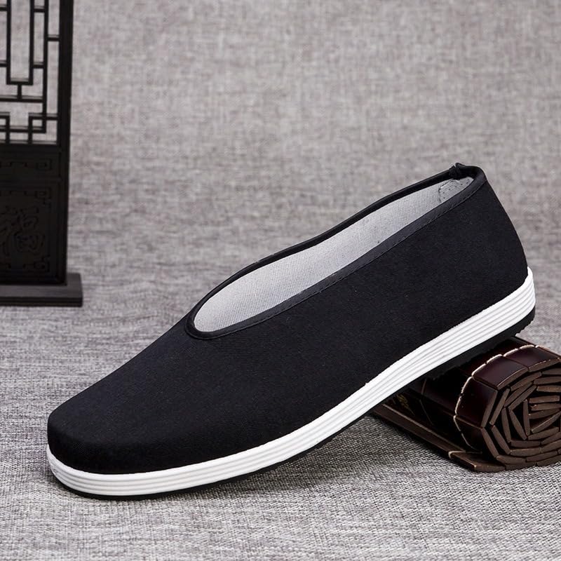 Unisex Old Beijing Traditional Chinese Slip-On Shoes, Martial Arts Canvas Footwear with Non-Slip Rubber Sole, Lightweight and Breathable4