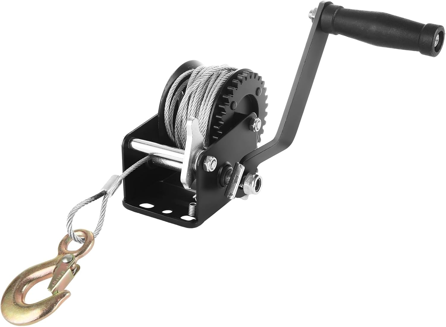 800LB Hand Winch Boat Trailer Winch Heavy Duty Hand Crank Winch with 33ft Steel Cable for Trailers, ATV Jet Ski Trailer Small Winch