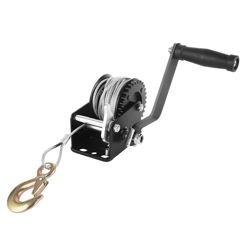 Guincho Manual LANIAKEA de 800 lb (aprox. 363 kg) com Cabo de Aço de 10 m para Carreta, Barco, Jet Ski, ATV e Reboque