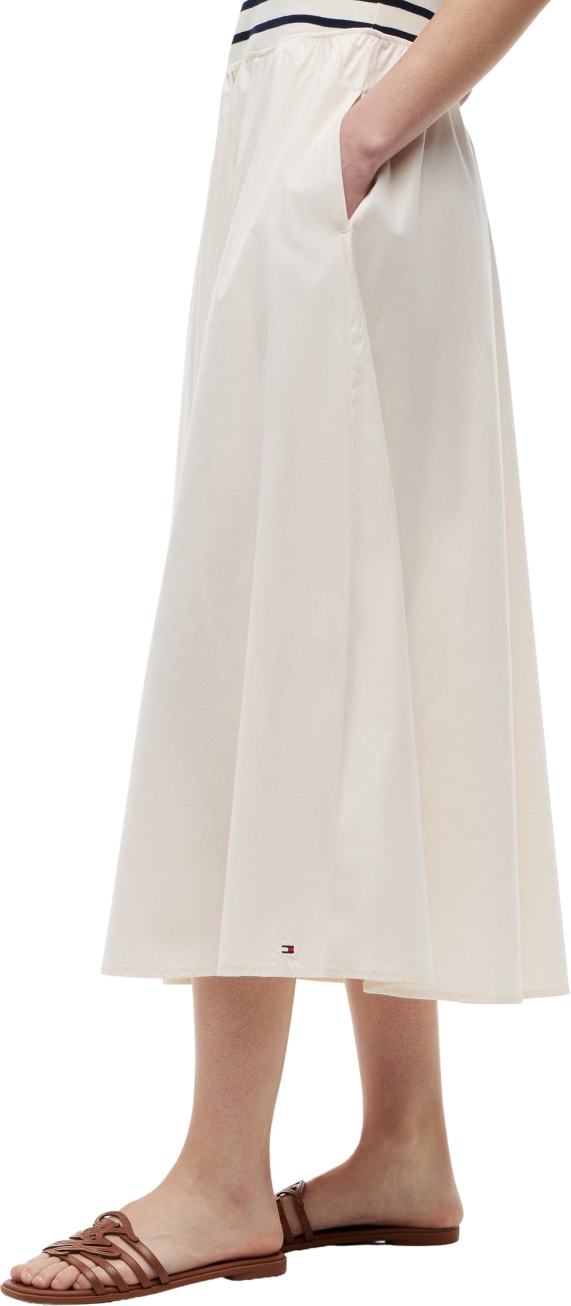 Tommy Hilfiger Damen Gold Button Poplin Mix Dress Ww0ww49628 Ausgestelltes Kleid (1er Pack)
