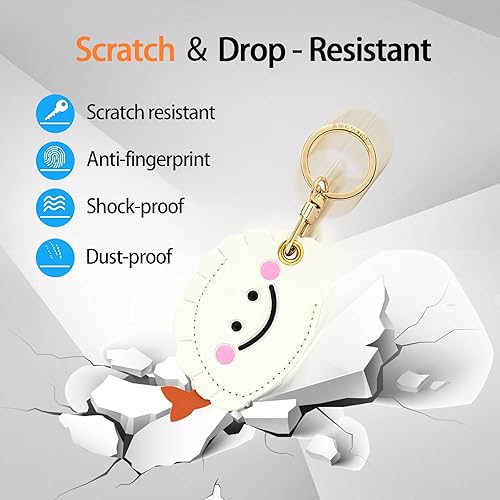 Miniatura 59 de Funda de cuero compatible con Apple AirTag, rastreador de llavero GPS Airtag con llavero, cubierta protectora antiarañazos para AirTag