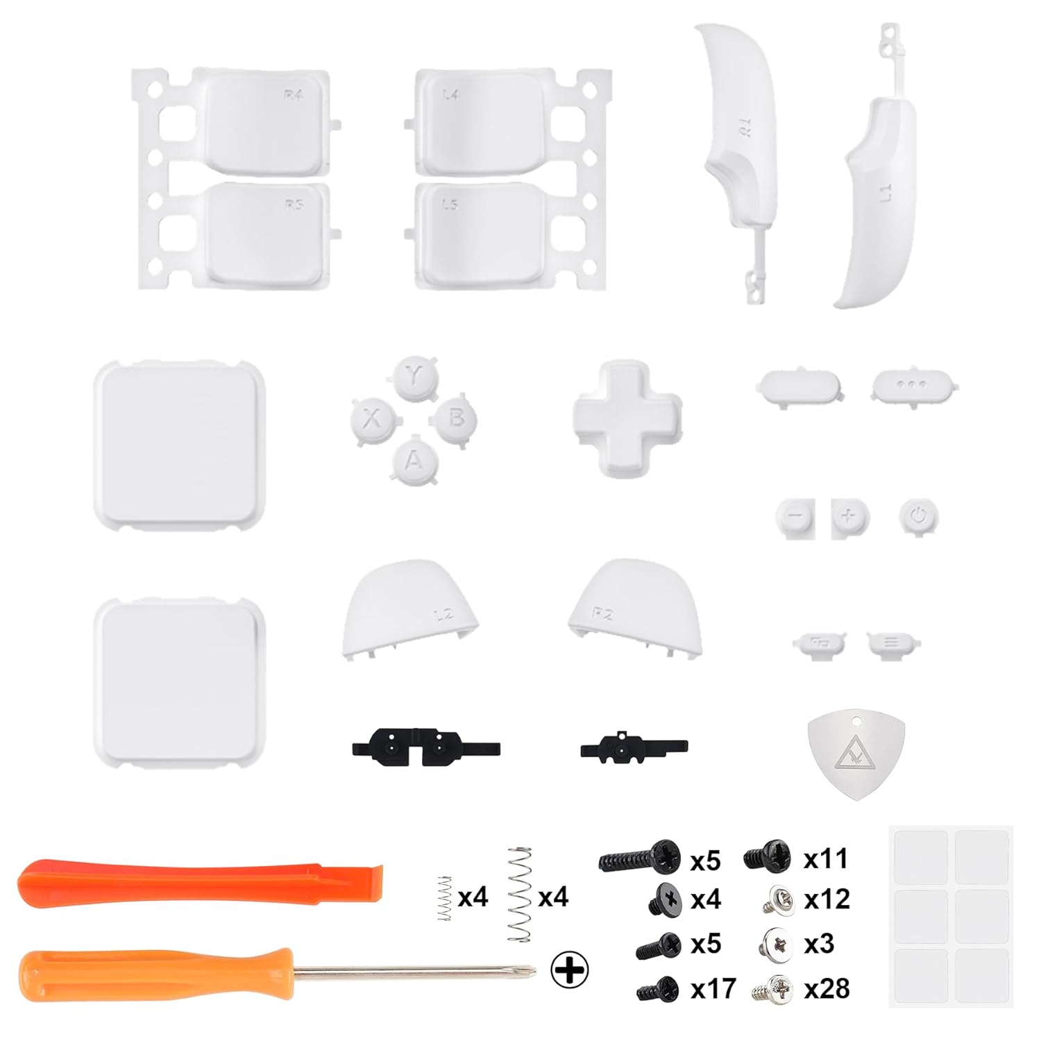 eXtremeRate White Replacement Full Set Buttons for Steam Deck, DIY Custom ABXY D-pad Trackpad Bumpers Triggers Buttons and Screwdriver Tools for Steam Deck LCD Handheld Console - Console NOT Included