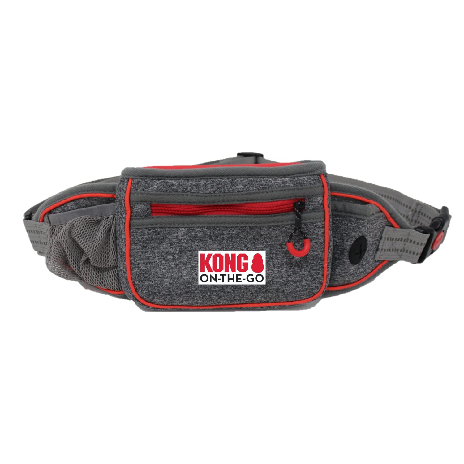 KONG Treat Bag, Dog Training Bag in Grey, Waterproof & Robust, Adjustable Strap with Waste Bag Dispenser, for Small, Medium, Large Dogs