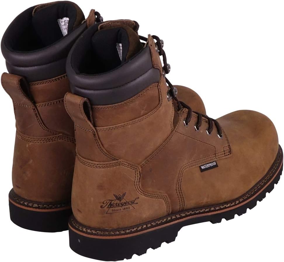 Thorogood V-Series 8” Waterproof Insulated Composite Toe Work Boots for Men - Premium Leather with 3M Thinsulate, Comfort Insole, and Chevron Traction Outsole; ASTM Rated