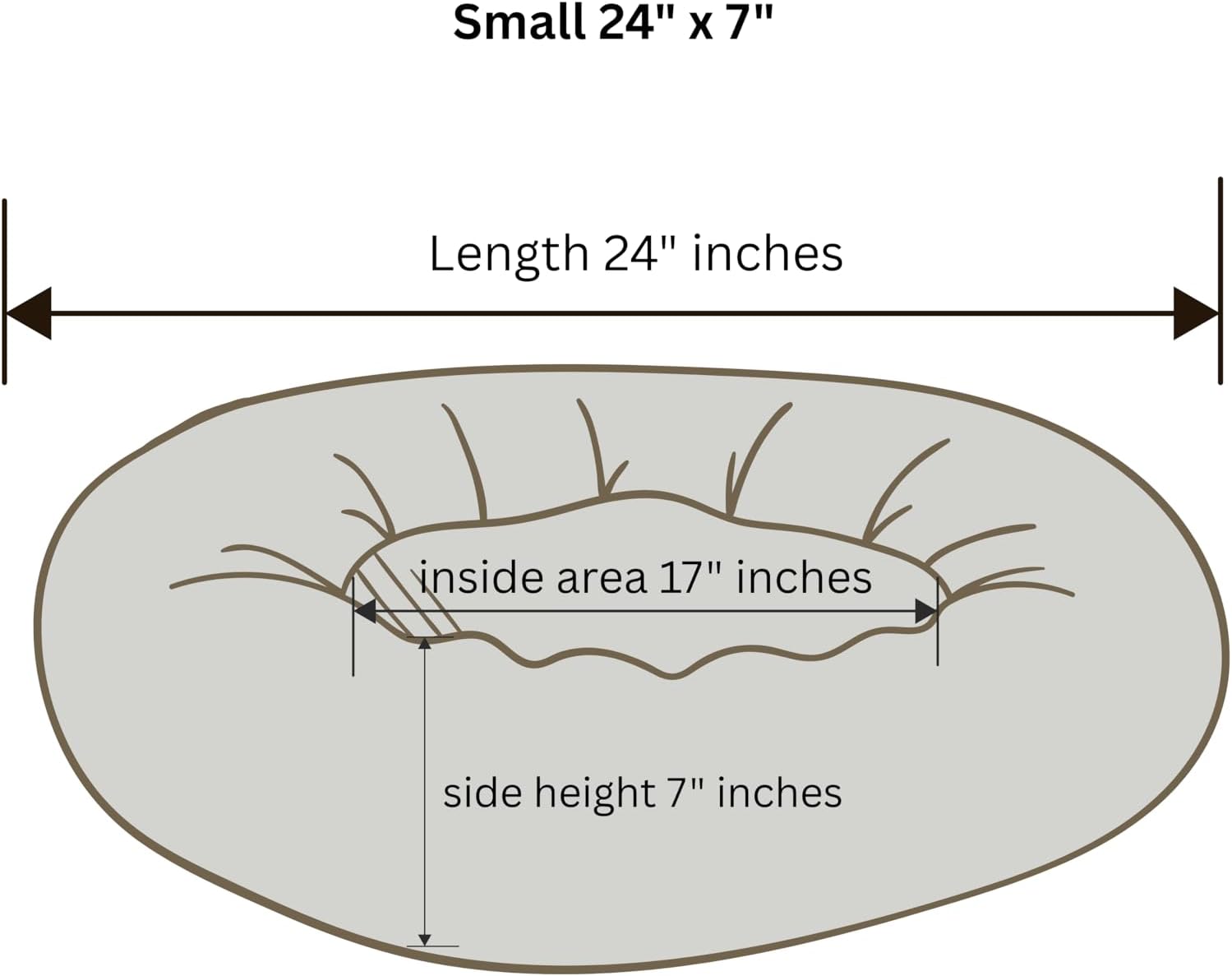 Organic Cotton Canvas Dog Bed: Removable Cover, Natural Fill - Made in USA (Natural, Small 24" x 7" inches)