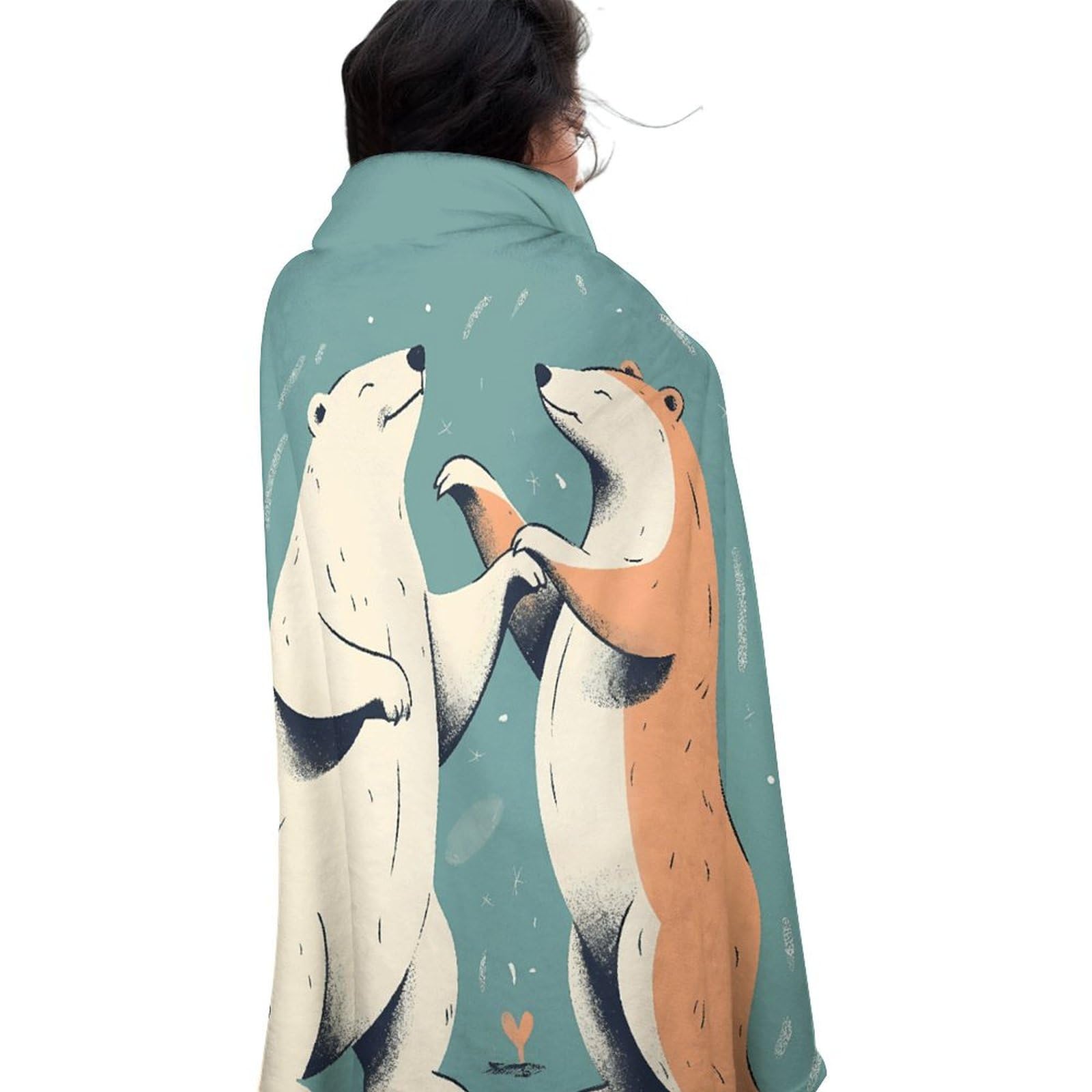 Couverture ronde 150 cm isolante ours pour salon