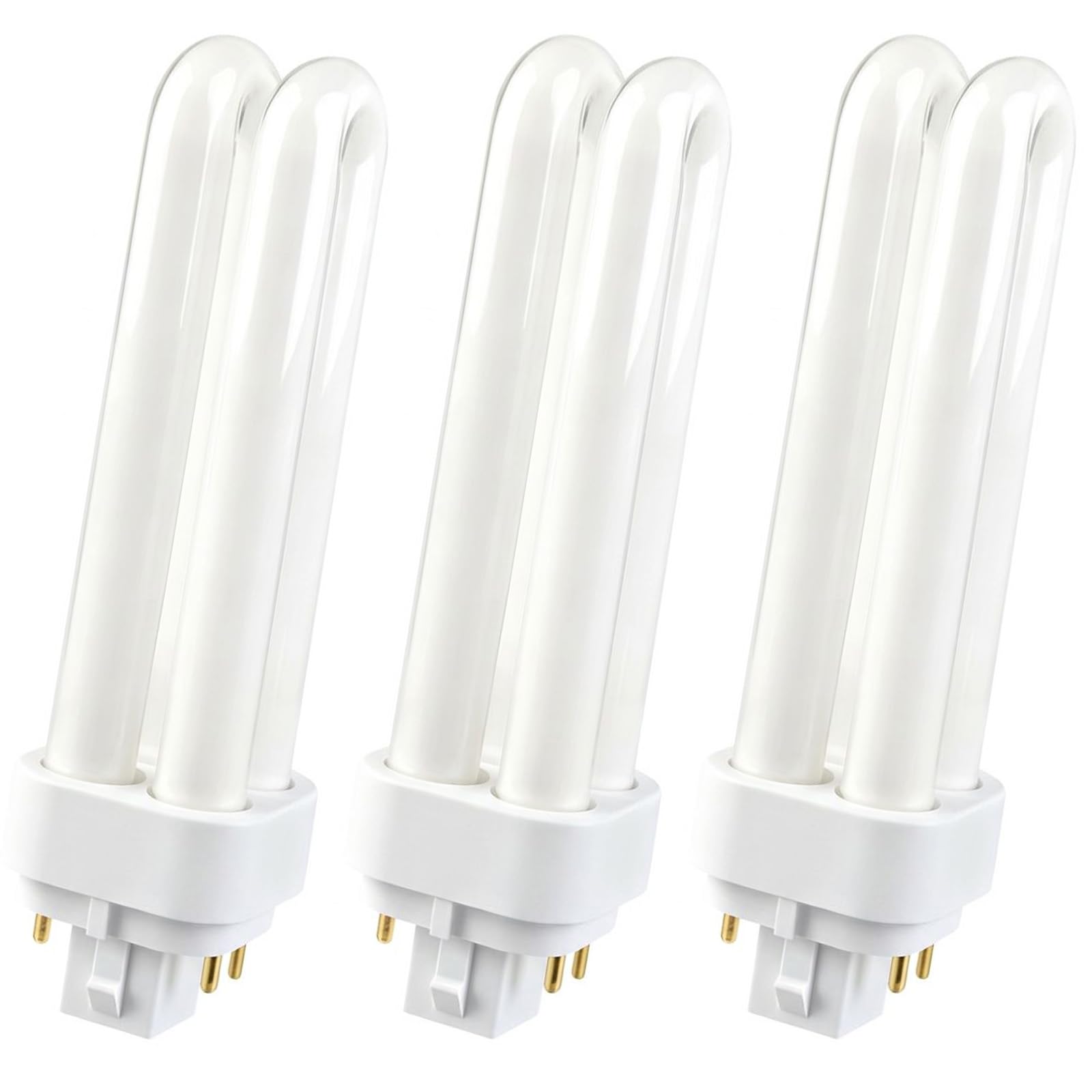 3 Pack B2U G24q-2 4 Pin Compact Fluorescent Bulb 18W PLC CFL Bathroom Lamps
