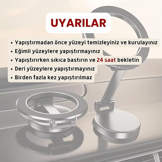 Romofy Manyetik Araç İçi Telefon Tutucu MagSafe İle Uyumlu [Güçlü Mıknatıslar] - iPhone 11-17 Pro Max/Plus Serileri İle Uyumlu - Cep Telefonu Tutacağı Araba Telefon Tutucu