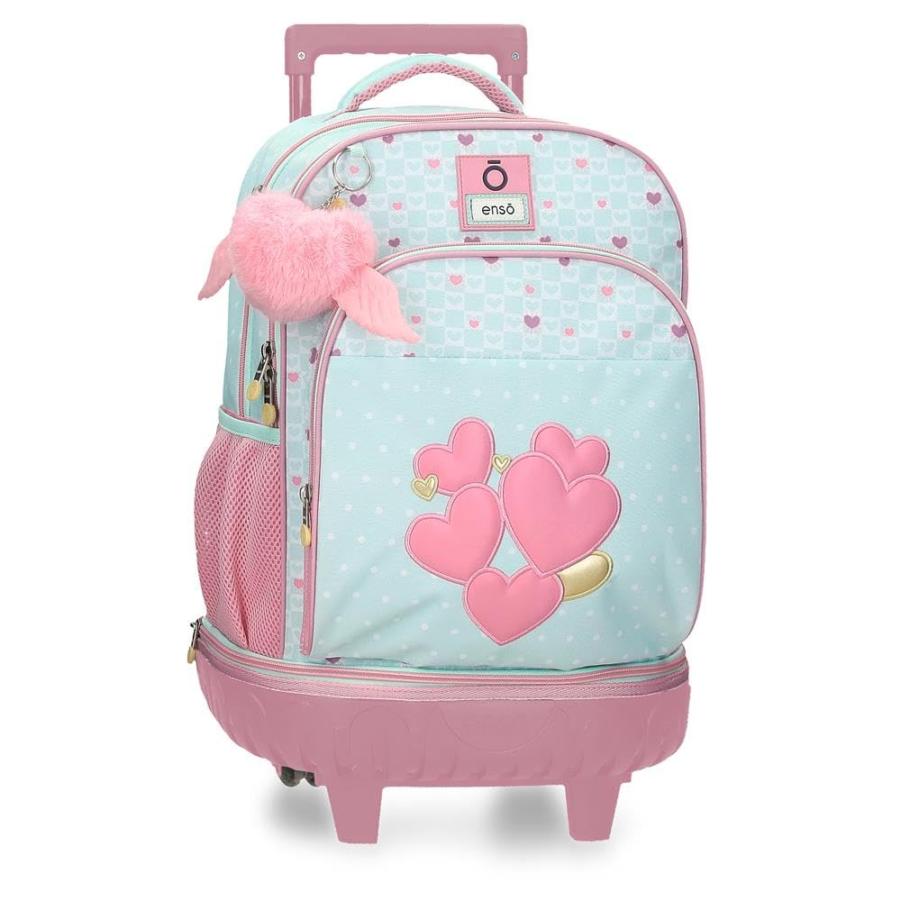 Enso Hearts Zaino a 2 Ruote Verde 33x44x21 cm Poliestere 30,49L
