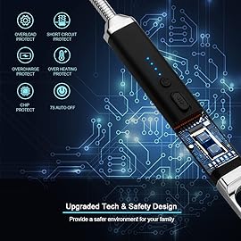 SUPRUS Lighter Rechargeable USB Lighter Arc Electric Lighetrs with Safety Switch 360 Flexible Neck Flameless Grill Long Lighters for Candle Camping Cooking (Black)